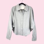 Good American Grey Cropped Sweatshirt Jacket Shacket Cotton Size 5/6 (2XL-3XL) Photo 15