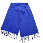 Polo Ralph Lauren Wool Scarf Purple Pink Pony Fringe 58"x12" FLAW HAS HOLE Photo 4