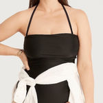J.Crew  Ruched Bandeau‎ One-Piece In Black BC115 Size 24 Plus Photo 0