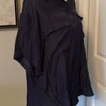 Urban Outfitters Cute Navy Long Flowy Short Sleeve Blouse Top Photo 4