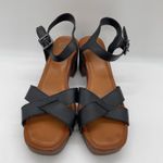 Gianni Bini GB Womens 10 Shoes Black Leather Sandals Heels Open Toe Ankle Strap Photo 2
