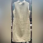 Kenar WomensNeutral Minimalist Crêpe/Tan Wool Blend Sleeveless Midi Dress|Size:8 Photo 14
