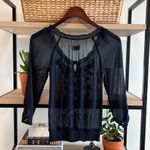 Abercrombie & Fitch Sheer Button Ruffle Cardigan Blouse, XS Photo 6