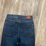 ZARA  High Rise Raw Hem Flare Cropped Stretchy Jeans Dark Wash Size 0 Photo 5