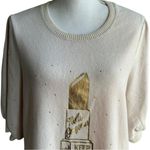 Love + Lace Gold Graphic Relaxed Cream Top Size XL Photo 1
