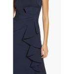Eliza J NWT  Ruffle Front Sleeveless Floor Length Gown in Navy Blue Photo 1
