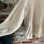 Aerie Tan Cotton Puff Sleeve Tunic Sweatshirt, M Photo 2