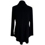 Sympli Charm Jersey Knit Button Front Layered Hem Tunic Top Black Size 8 Gray Photo 5