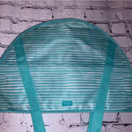 Thirty One Round Utility Tote in Miami Stripe Like‎ New Blue Photo 4