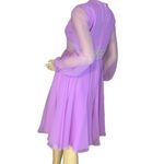 VINTAGE 1960'S JACK BRYAN BY DUPUIS ORCHID PURPLE CHIFFON BEADED COCKTAIL DRESS Photo 3