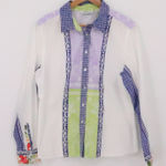 Orvis  Patchwork Floral Paisley Button Shirt Womens Western Boho Long Sleeve 16 Photo 0