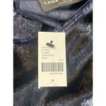 Lane Bryant  24 Metallic Shimmer Top Short Sleeve Navy Blue Dressy Party NWT Photo 4