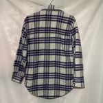 Joie  Wo size small Plaid FLANNEL Button Down Shirt Blue Red SILVER SNAP CLOSURE Photo 8