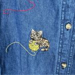 Cabin creek Embroidered Cat Denim Long Sleeve Button Down Shirt 22W Photo 2
