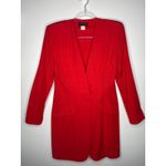 American Vintage Late 1980s–Early 1990s P.J. Klein Red Textured Longline Blazer USA made Medium Photo 4
