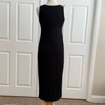 Eileen Fisher  Dress Sleeveless Black Knit Maxi XS Photo 2