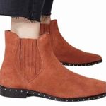 Rebecca Minkoff Rust Red Leather Chelsea Boot Ankle Bootie Studded Size 7 New Photo 5