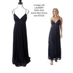 Laundry by Shelli Segal vintage‎ Y2k LAUNDRY 100% SILK BLack Whimsy goth maxi Dress size 10 EUC. Photo 1