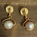 Karl Lagerfeld Vintage Karl Lagerfield chunky gold tone baroque pearl clip on earrings Photo 5