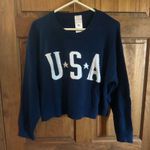 Nordstrom USA sweater! Cute Navy crop American patriotic sweatshirt women’s size XL! Photo 5