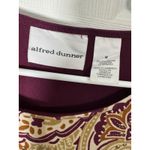 Alfred Dunner Maroon Long Sleeve Blouse, Tan/Brown Detail With Gold Studs, M Photo 4