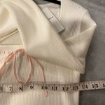 NWT Willow & Wind Size M Cream Long Sleeve Ribbed Knit Top Pink Satin Bow Detail Size M Photo 8