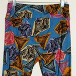 LuLaRoe Printed Leggings Phonograph Record Player Blue - Tall & Curvy - GUC Photo 4