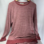 GADEWAKE Marled Red Long Sleeve Raglan Pocket Casual Top Women's Size L Size L Photo 0