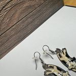 Berebi Spotted Dairy Cow Enamel Dangle Drop Pierced Earrings Silver Tone Photo 1