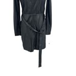 Patrizia Pepe Faux Leather Dress Mini Long Sleeve Belted Black‎ Size 38 US 2 Black Photo 3