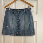 REWASH  Denim Button-Front Skirt Photo 0