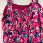 Draper James  Pink and Blue Floral MIDI Dress size Medium Photo 9