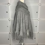 Uno Core Gray Knit Cowl Neck Poncho Sweater OS Size undefined Photo 3