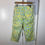 Lilly Pulitzer Vintage  Ankle Length Yellow Blue‎ Floral Print Cuba Libre Size 4 Photo 2