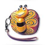 Genuine Leather Bumble Bee Wristlet Orange Photo 2