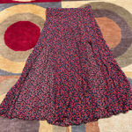 ZARA Women Floral Print Boho Style High Waisted Slit Cutout Midi Skirt Small Photo 0