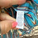 Cotton Rye Outfitters Teal Aztec Southwestern Pearl Snap Shirt Lightweight LARGE Blue Photo 4