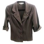 Vintage 90's La Belle EUC Stretch 3/4 Sleeve Blazer Lightweight Jacket Classic S Brown Photo 0