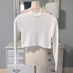 Forever 21 White Waffle Crop Top Womens Small Shirt Photo 1