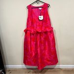 Kate Spade NWT  Target Rose Peplum Pink Red  Lined Midi Dress W/ Pockets NY Sz 17 Photo 8