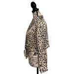 Topshop Leopard Print Button Up Cropped Blouse Womens Tie Hem Mobwife Satin 6 Photo 3