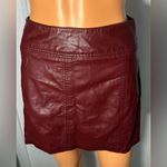 Elegant Maroon Leather Mini Skirt Red Size 2 Photo 2