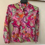 Vera Bradley Lightweight Long Sleeve Paisley Vibrant High Neck Blouse Medium Photo 10