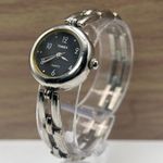 Women’s Timex, Small Black Face, Bracelet Style Band Silver Photo 2