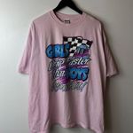 Gildan Vintage Girls Drive Faster Than Boys T Shirt Extra Large XL Pink Graphic Tee Photo 6