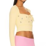 Danielle Guizio Guizio Home sweet home waffle sweater in yellow size xs  Photo 1