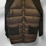 Rachel Zoe  Black Long Puffer Coat with Sweater Sleeves‎ Photo 2