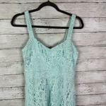 Lulus Divine Beauty Mint Blue Lace Midi Dress With Pockets Size Medium Photo 3