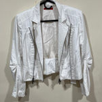 Alice + Olivia Women’s  Crème Puffy Shoulder Cropped Jacket Sz small Photo 0