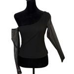 Princess Polly  One Shoulder Long Sleeve‎ Mesh Top Size 4 Black Whimsigoth Fairy Photo 0